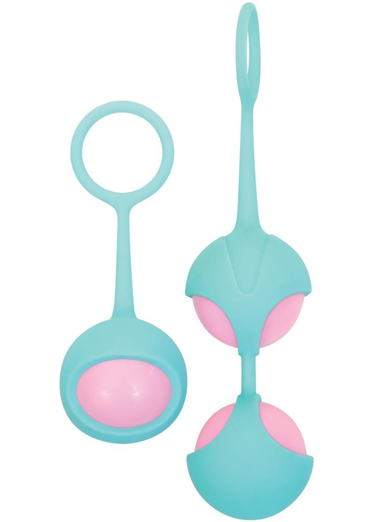 Adam and Eve - Eve's Silicone Kegel Training - Pink/Teal - Set/Set Of 2