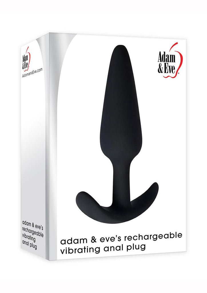 Adam and Eve 's Rechargeable Vibrating Silicone Anal Plug - Black