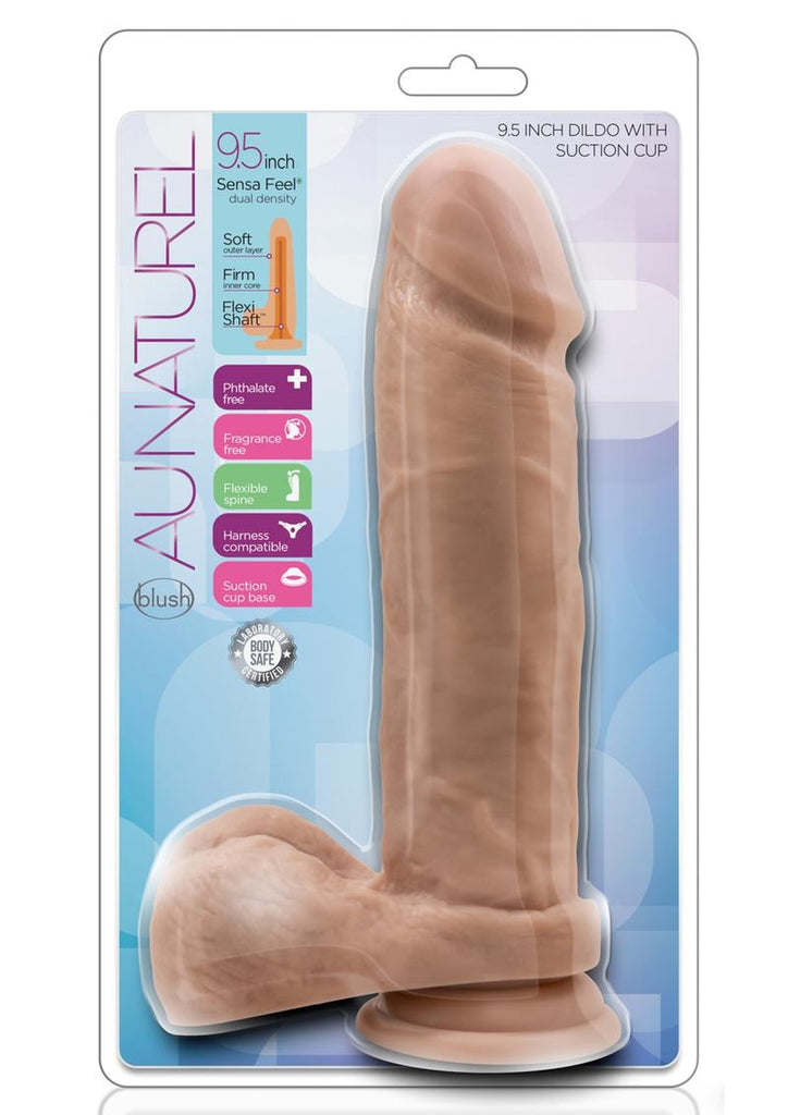 Au Naturel Dildo with Suction Cup - Brown/Caramel - 9.5in