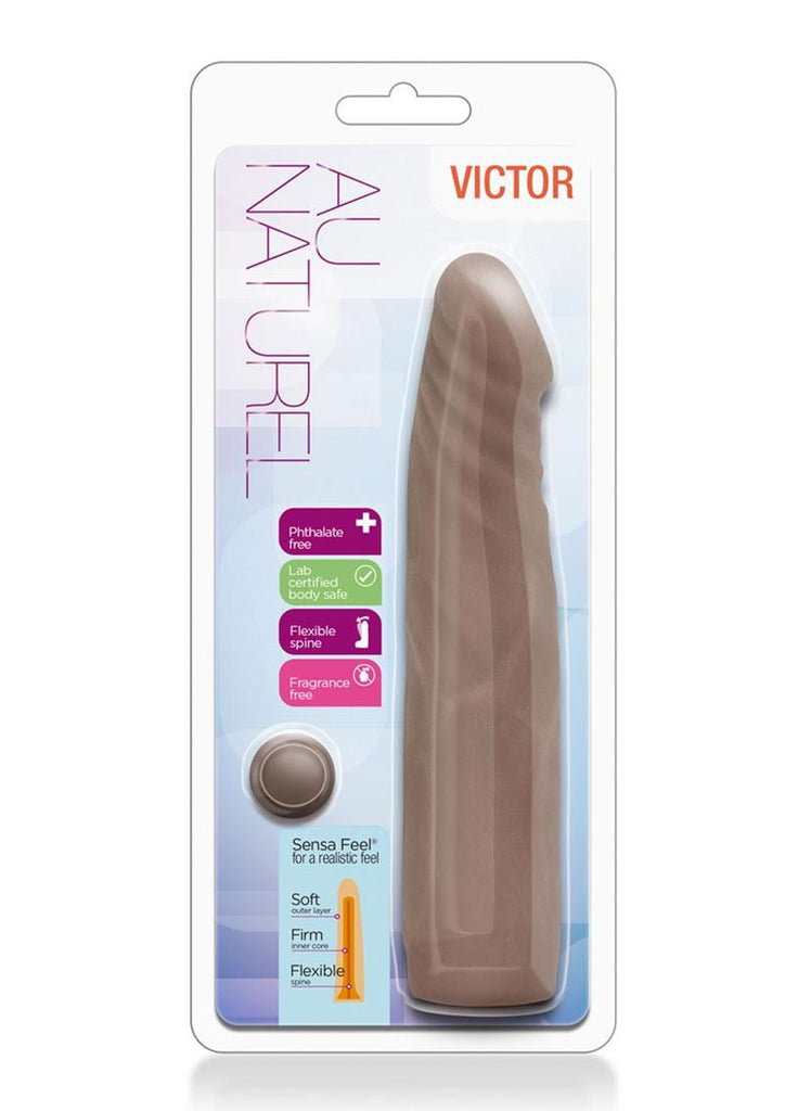 Au Naturel Victor Dildo - Black/Chocolate - 7.5in