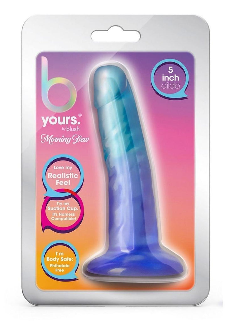 B Yours Morning Dew Dildo - Aqua/Blue/Sapphire - 5in