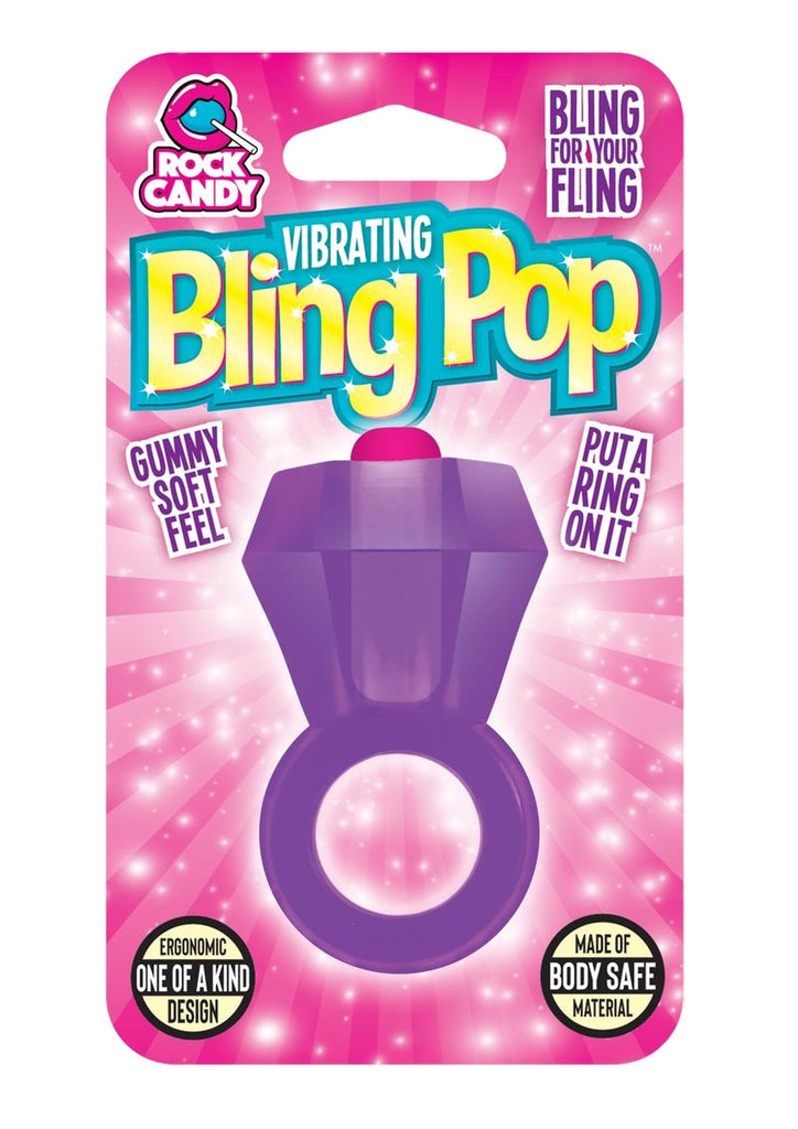 Bling Pop Vibrating Cock Ring - Purple