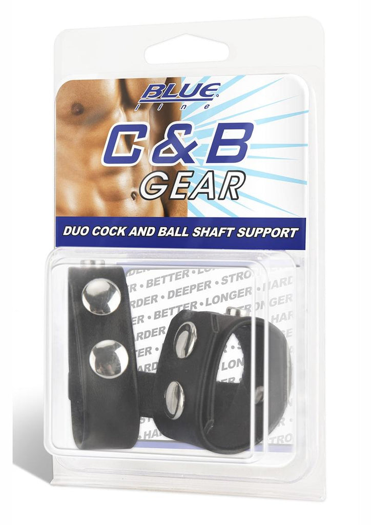 Blue Line C and B Gear Duo Cock and Ball Shaft Support Adjustable Snaps - Black