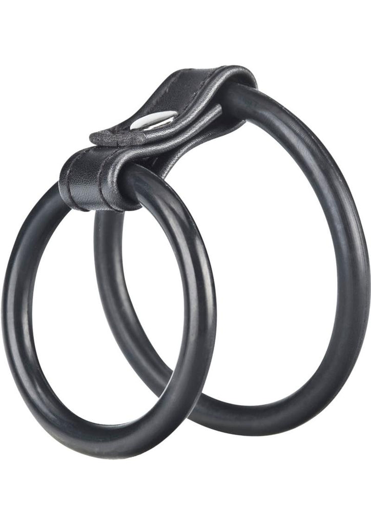 C and B Gear Duo Cock and Ball Ring Adjustable Cock Ring - Black