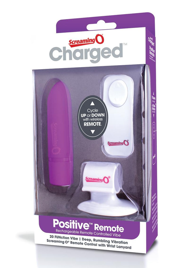 Charged Positive Wireless Remote Control USB Rechargeable Vibe Waterproof - Grape/Purple