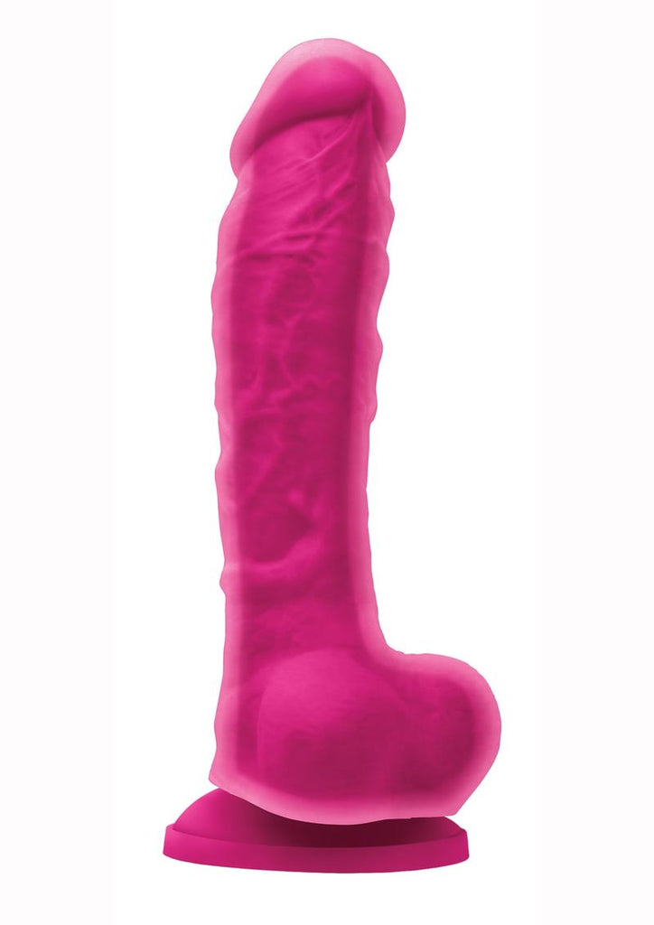 Colours Dual Density Silicone Dildo - Pink - 8in