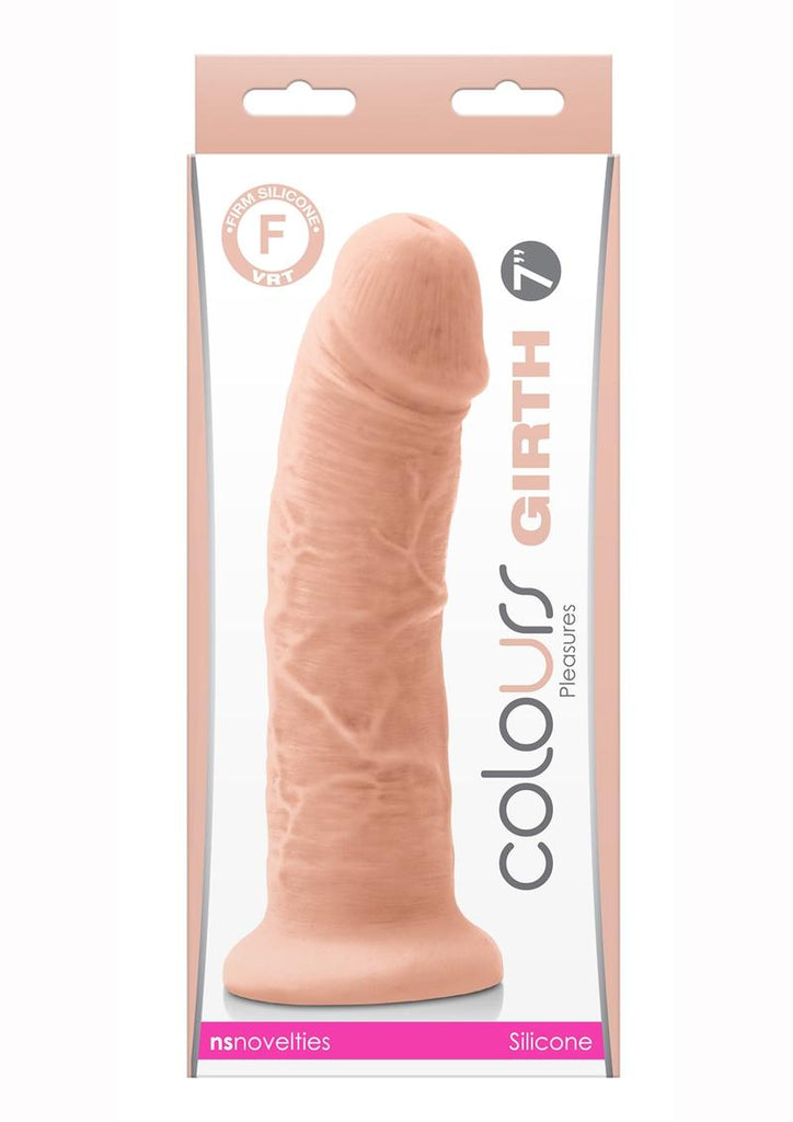 Colours Girth Silicone Dildo - Flesh/White - 7in