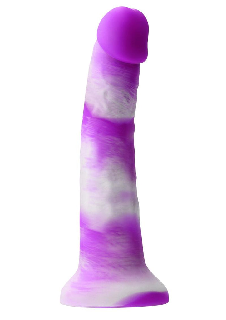 Colours Pleasures Yum Yum Silicone Dildo - Purple/White - 8in