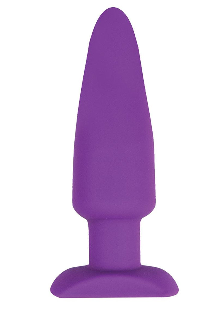 Commander Essential Silicone Rechargeable Vibrating Warming Butt Plug - Purple