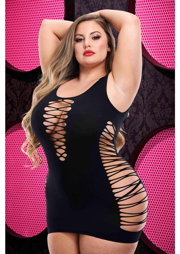 Criss-Cross Mini Dress - Black - Queen