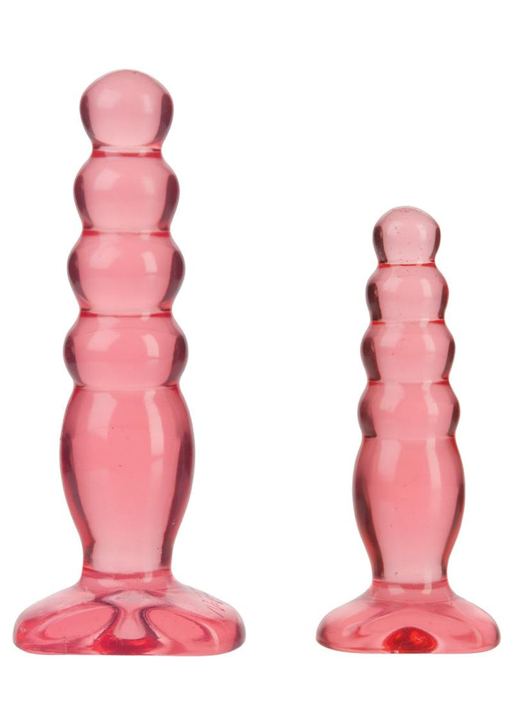 Crystal Jellies Anal Delight Trainer - Pink - Large/Small - 2 Piece Kit