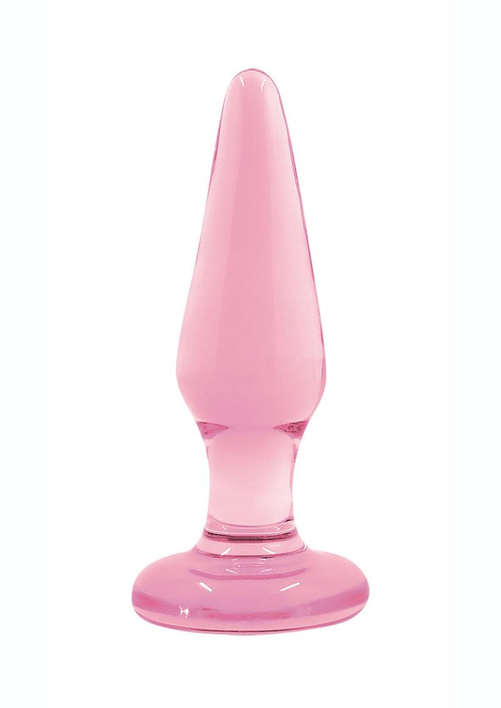 Crystal Premium Glass Butt Plug - Pink - Small