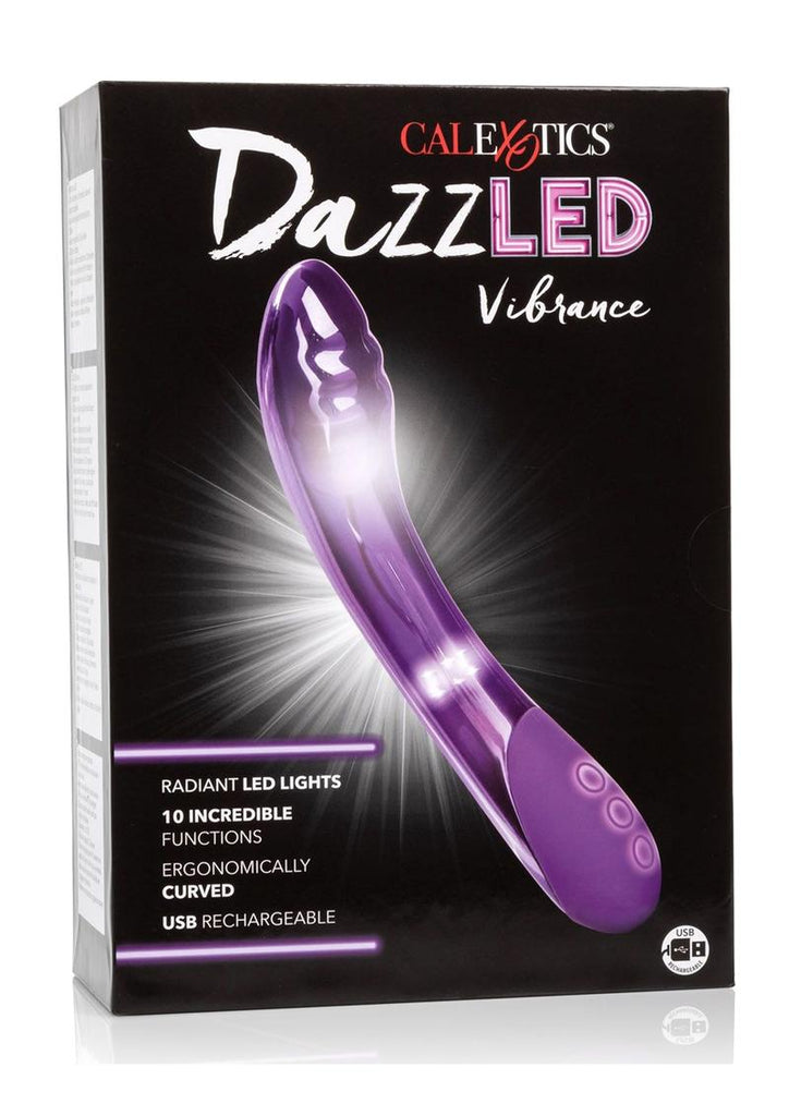 Dazzled Vibrance Led Lights USB Rechargeable Vibrator Waterproof Metallic - Purple - 5.5in