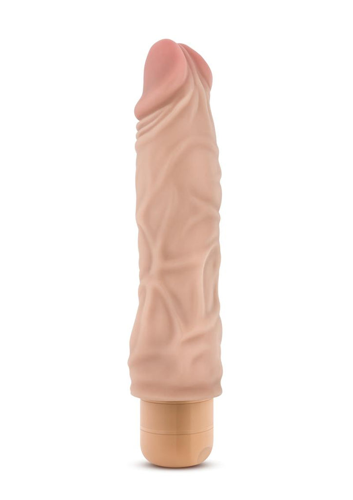 Dr. Skin Cock Vibe 10 Vibrating Dildo - Flesh/Vanilla - 8.5in