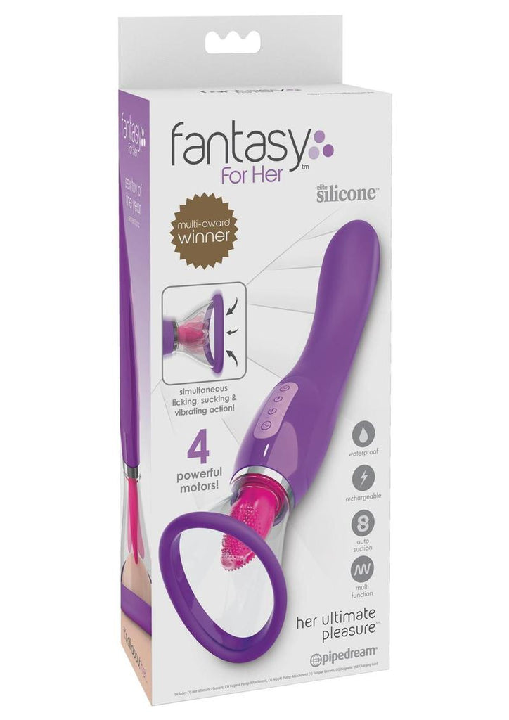 Fantasy For Her Her Ultimate Pleasure Silicone Vibrating Multi Speed USB Rechargeable Clit Stimulator Waterproof - Purple