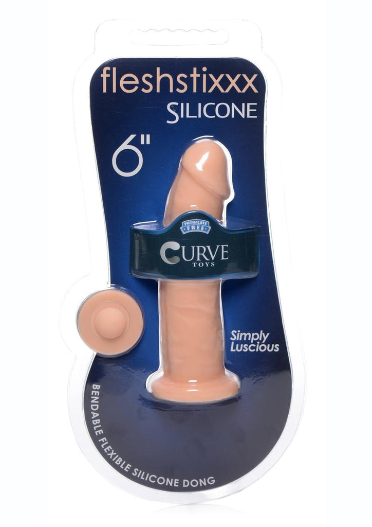 Fleshstixxx Silicone Bendable Dong - Vanilla - 6in