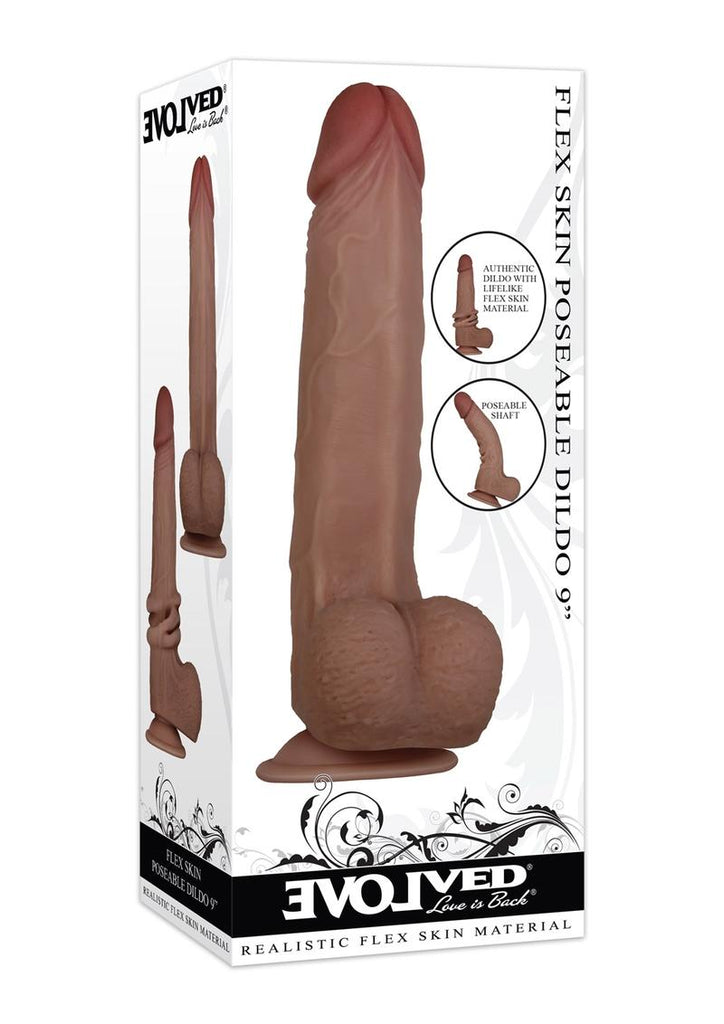 Flexskin Poseable Dildo - Chocolate - 9in