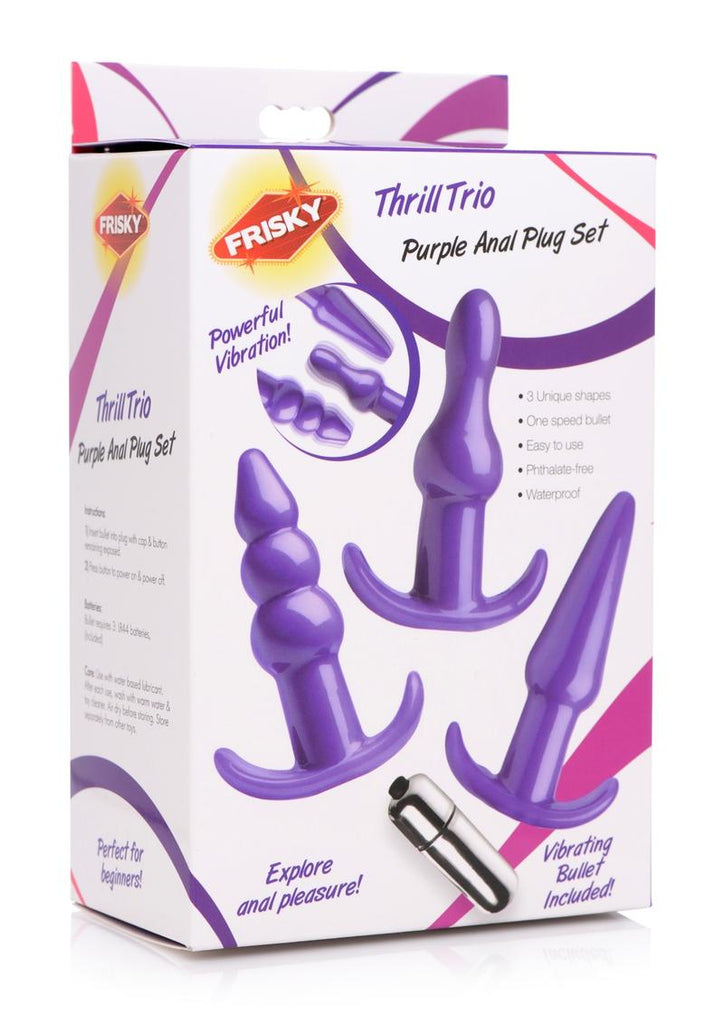 Frisky Thrill Trio Anal Plug - Purple - Set
