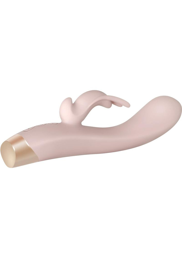 Golden Bunny Rechargeable Silicone Vibrator with Dual Motors - Rose Gold