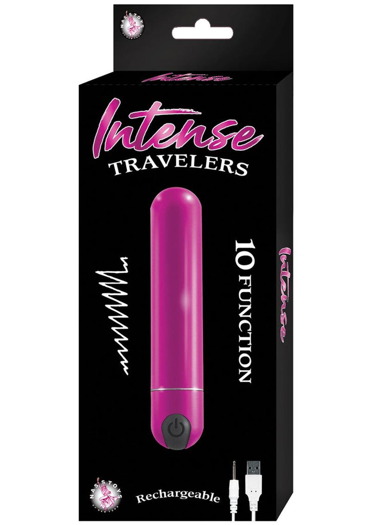 Intense Travelers Aluminum Rechargeable Vibrator - Magenta/Metal