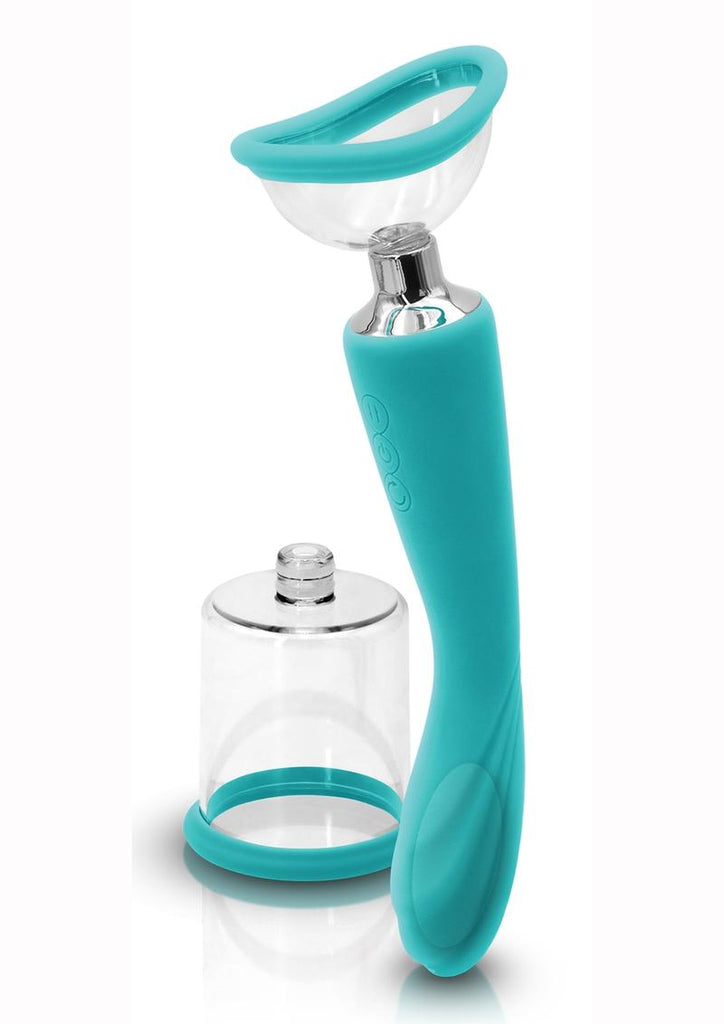 Inya Silicone Rechargeable Pump and Vibe - Teal