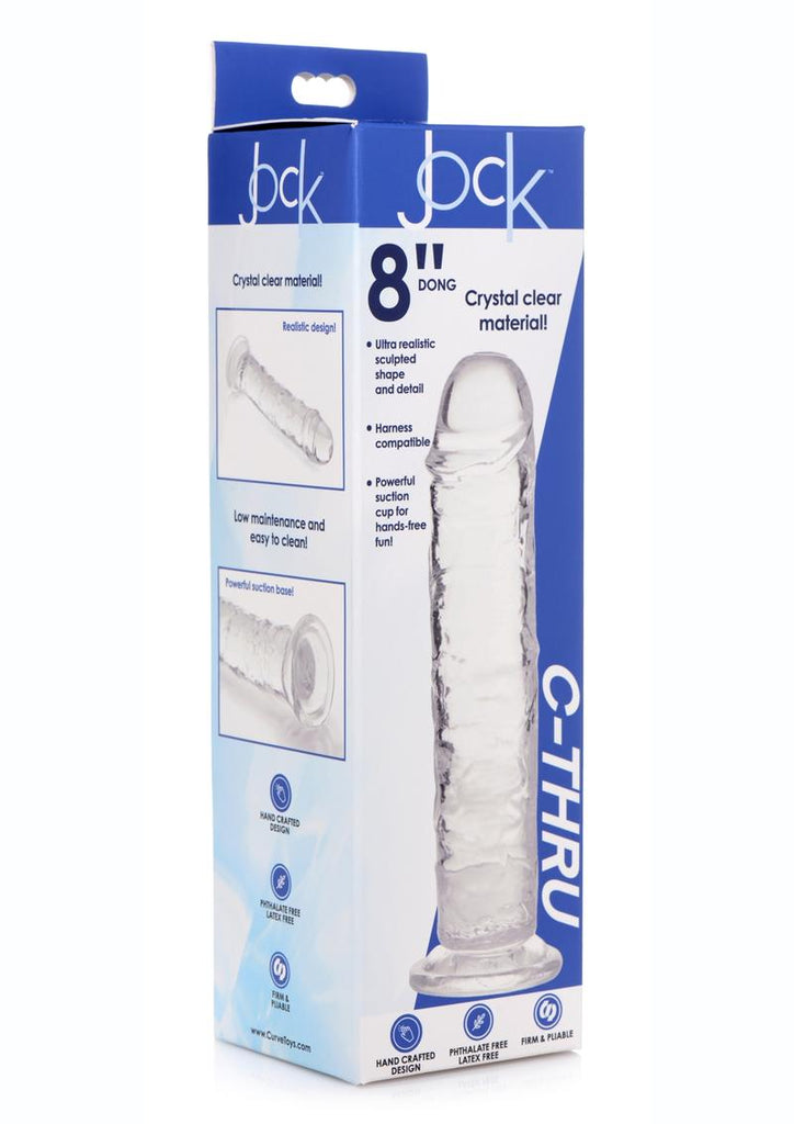 Jock C-Thru Slim Realistic Dong - Clear - 8in