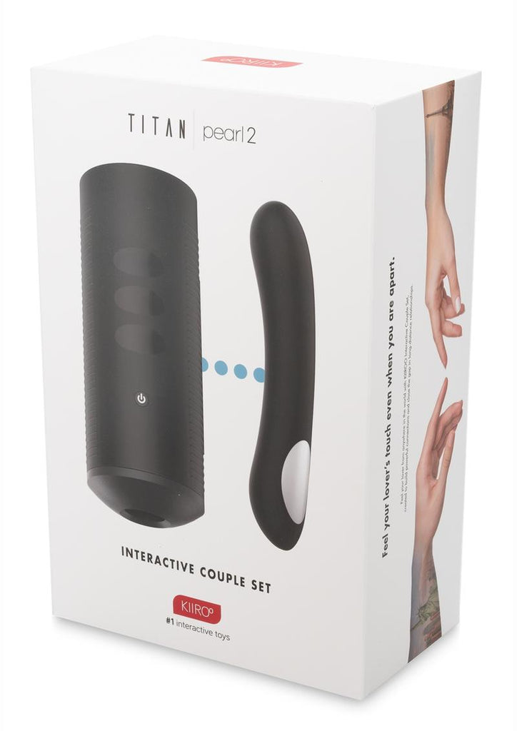 Kiiroo Titan and Pearl2 Couple Set Masturbator and Vibrator - Black