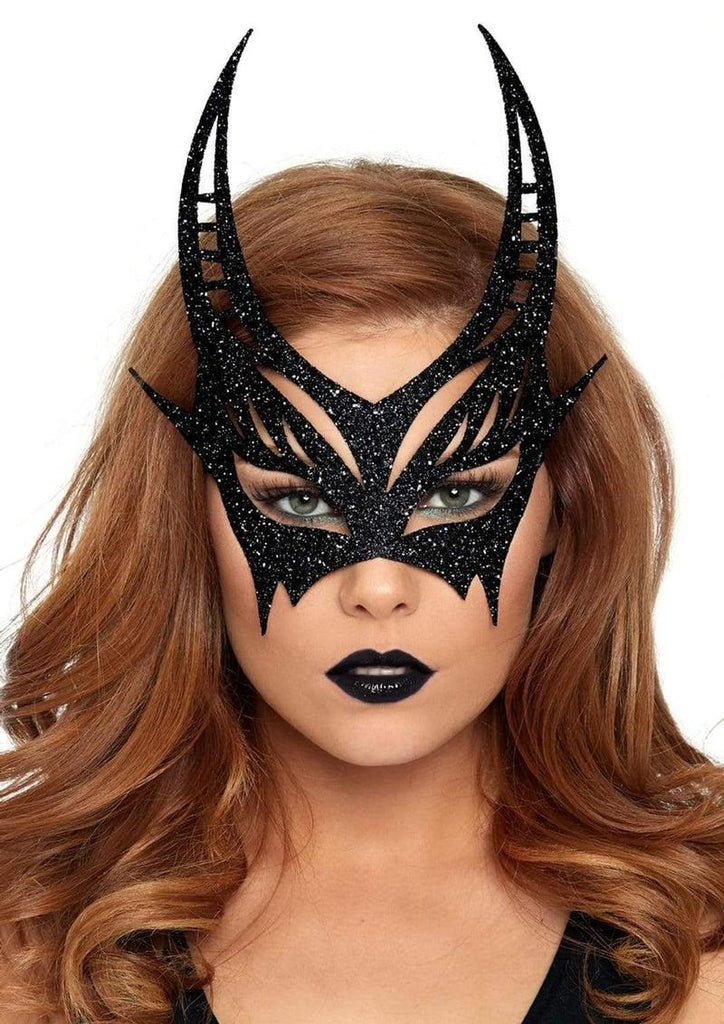 Leg Avenue Glitter Devil Mask - Black - One Size