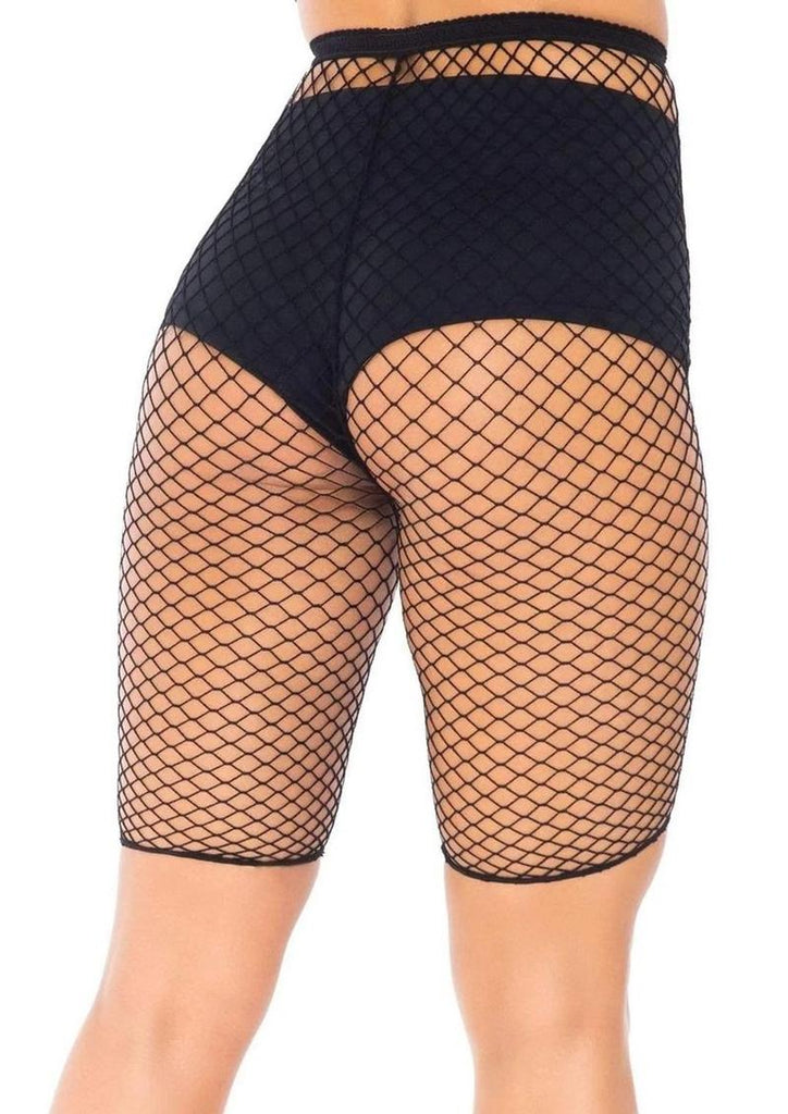 Leg Avenue Industrial Net Biker Shorts - Black - One Size