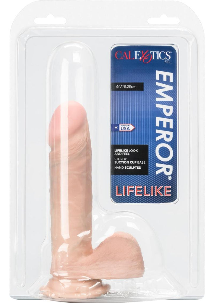 Lifelike Emperor Dildo with Balls - Ivory/Vanilla - 6in