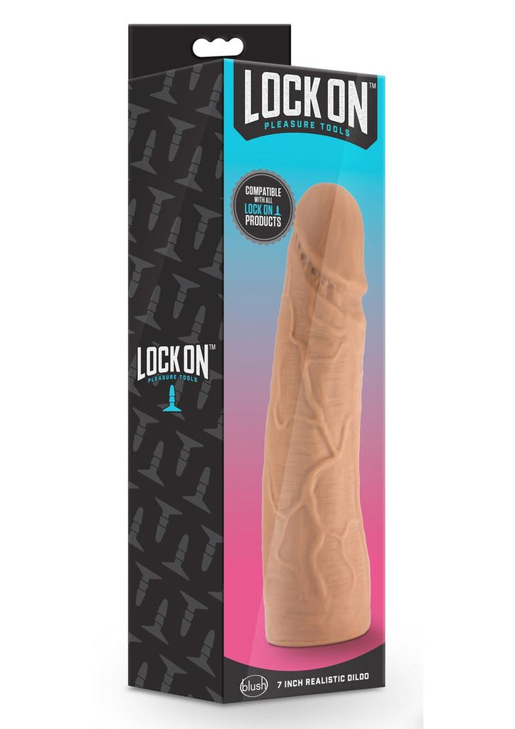 Lock On Realistic Lock On Dildo - Caramel/Flesh - 7in