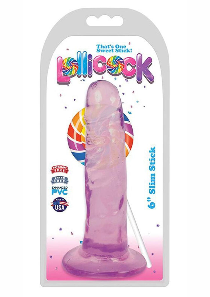 Lollicock Slim Sick Dildo - Grape Ice/Purple - 6in