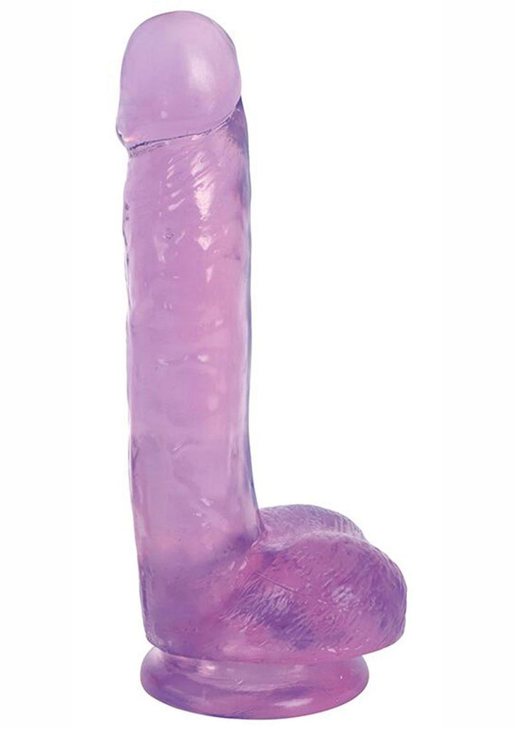 Lollicock Slim Stick Dildo with Balls - Grape Ice - 7in