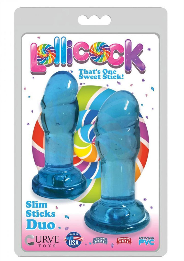 Lollicock Slim Sticks Duo Butt Plugs - Berry/Blue