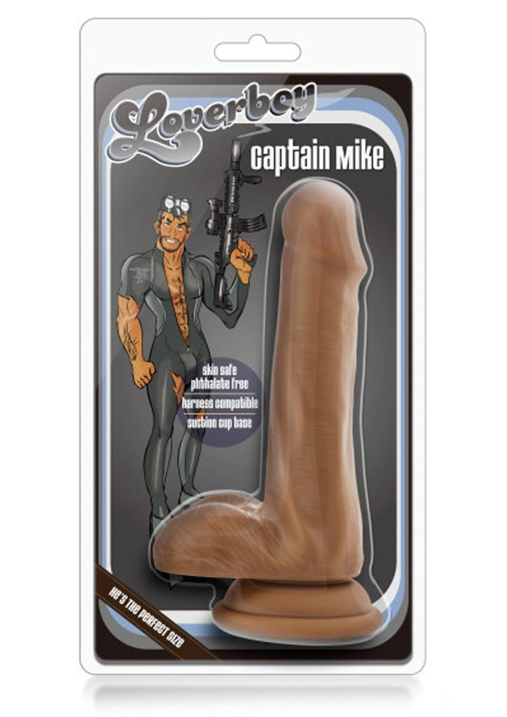 Loverboy Captain Mike Dildo with Balls - Caramel/Tan - 6.5in