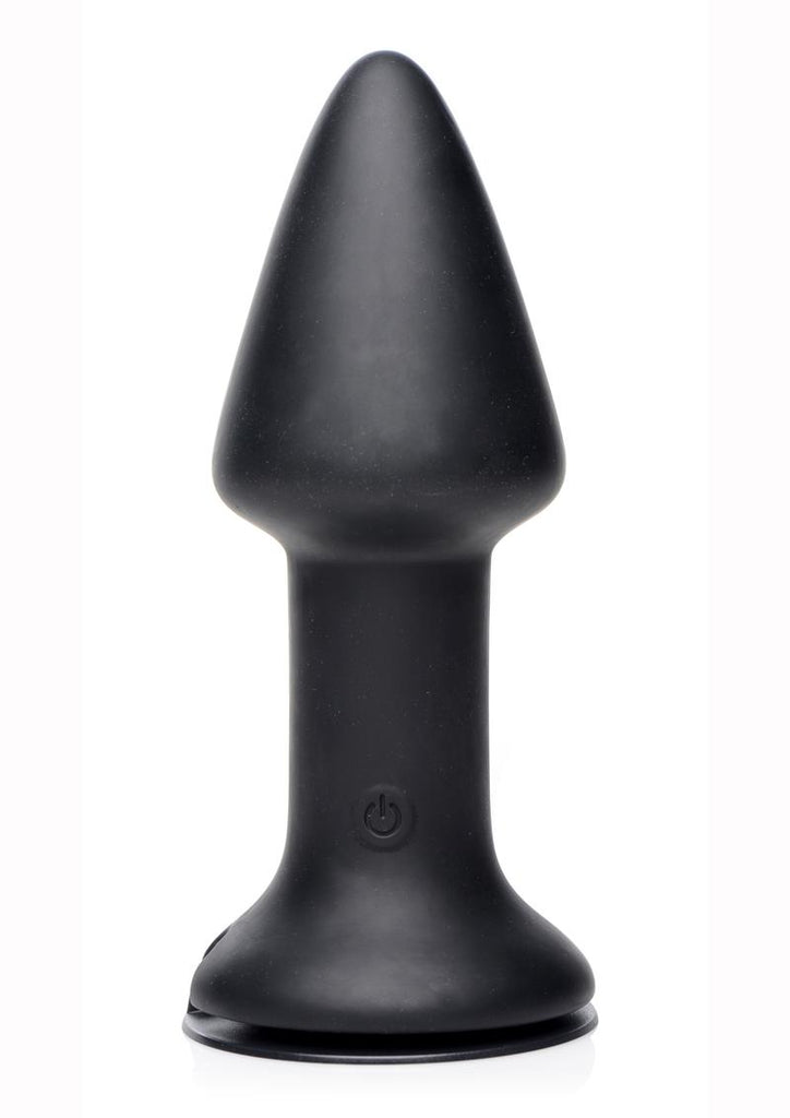 Master Series Mega Spade Vibrating XL Silicone Plug - Black