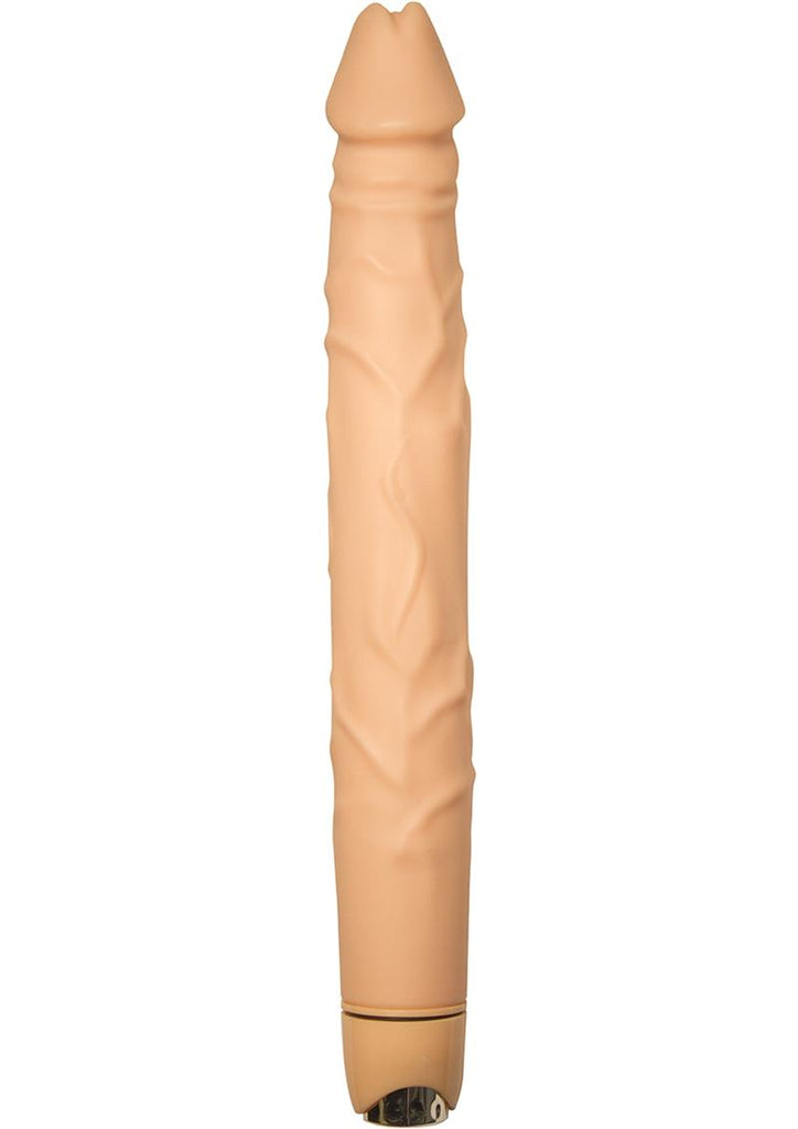 Maxx Gear Mr. Big Vibrating Dildo - Flesh/Vanilla - 12in