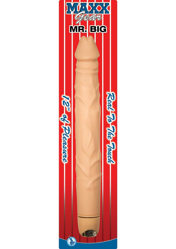 Maxx Gear Mr. Big Vibrating Dildo - Flesh/Vanilla - 12in