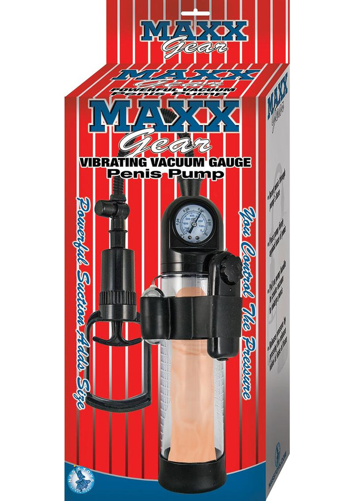 Maxx Gear Vibrating Vacuum Gauge Penis Pump - Clear