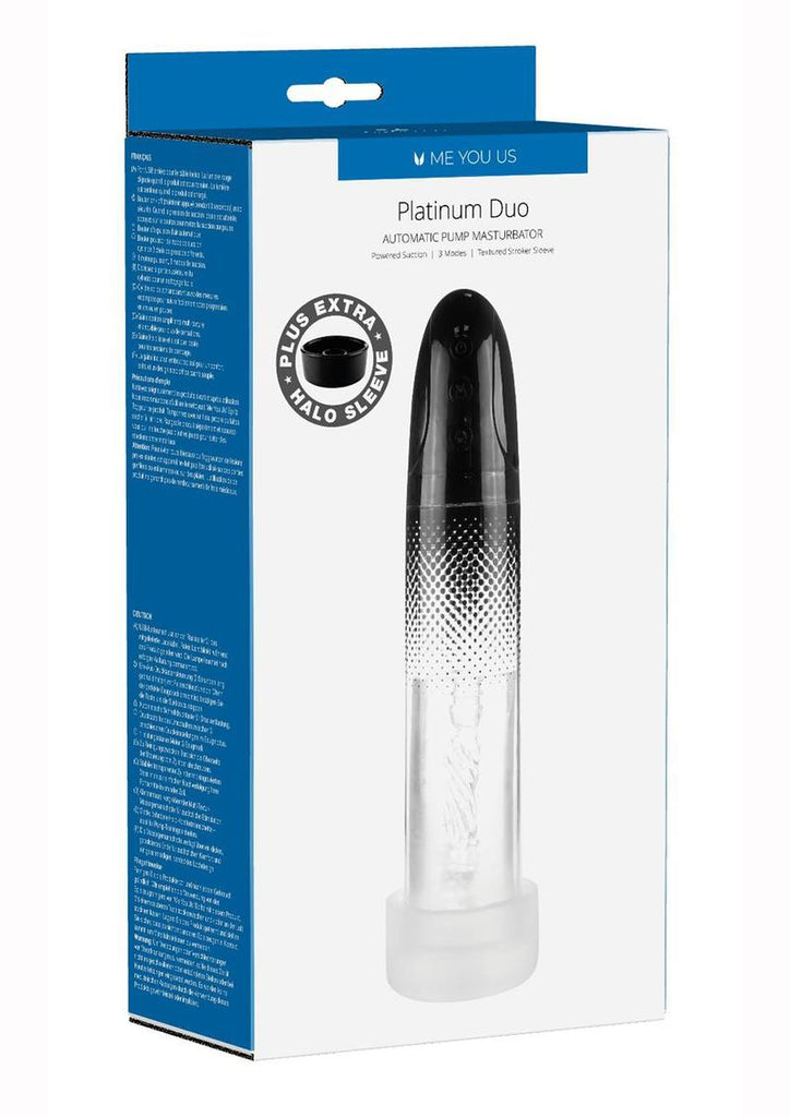 ME YOU US Platinum Duo Automatic Penis Pump Rechargeable Masturbator - Black/Clear