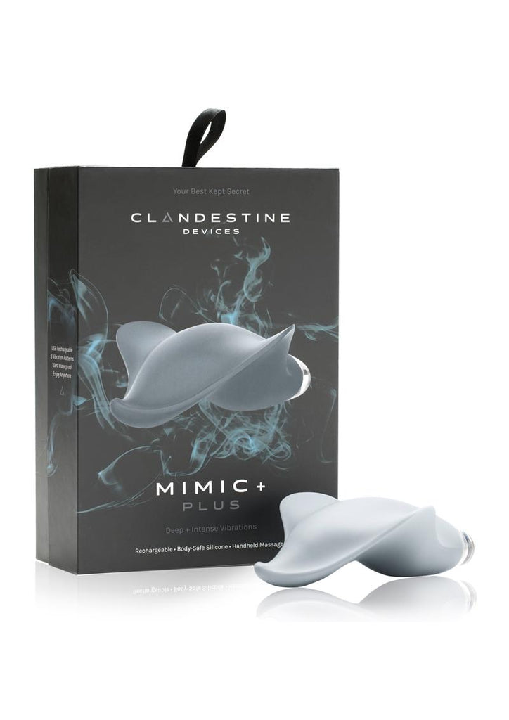 Mimic Plus USB Magnetic Rechargeable Silicone Handheld Massager Waterproof - Stealth - Grey