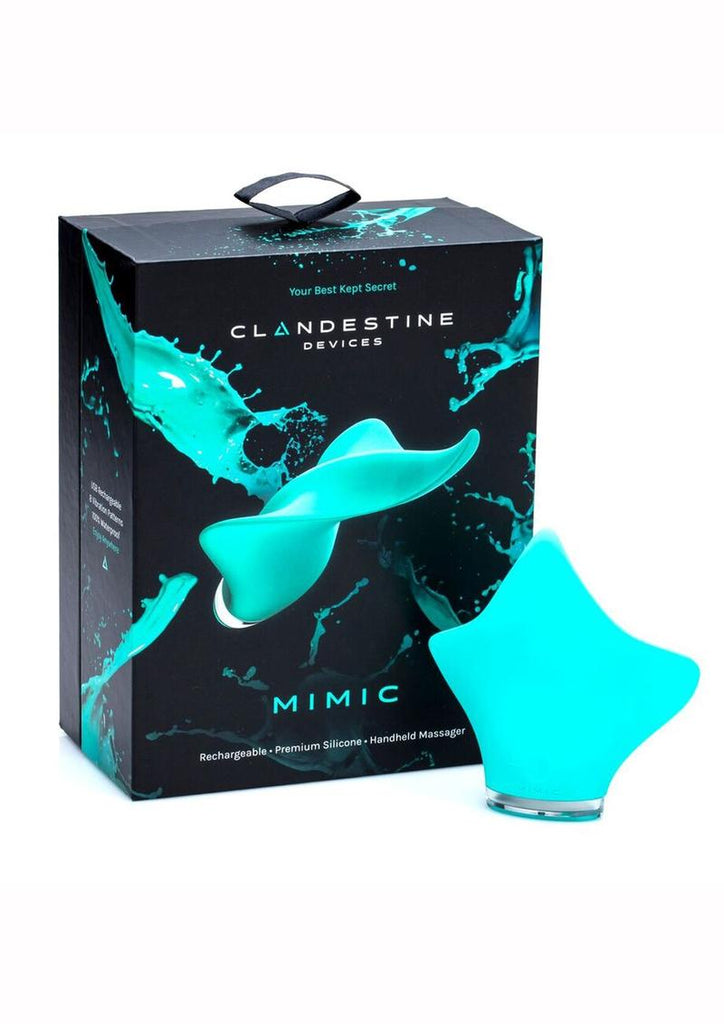 Mimic Rechargeable Silicone Handheld Massager Waterproof - Seafoam - Green