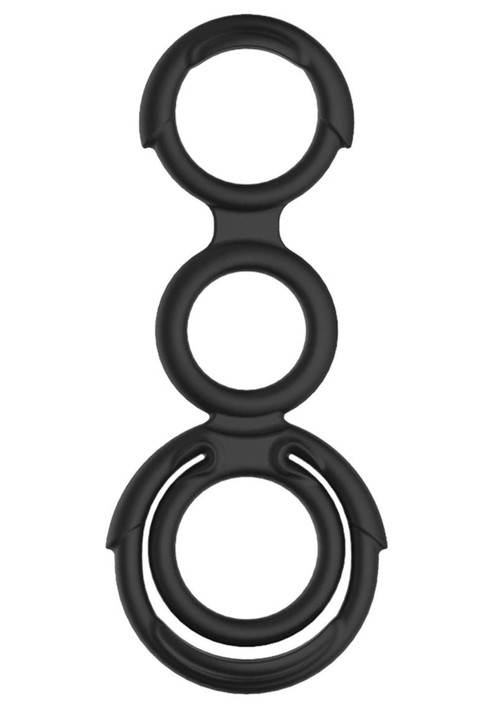 My Cockring Quattro Silicone Cock and Scrotum Rings - Black