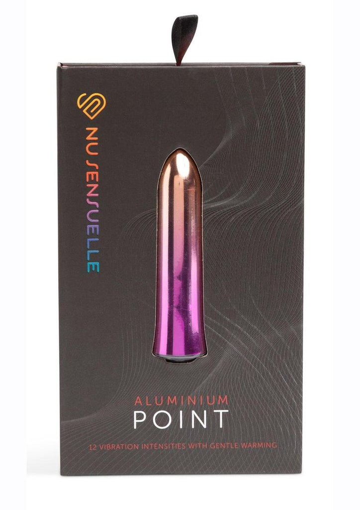 Nu Sensuelle Aluminium Point Rechargeable Warming Bullet - Metal/Multicolor/Rainbow