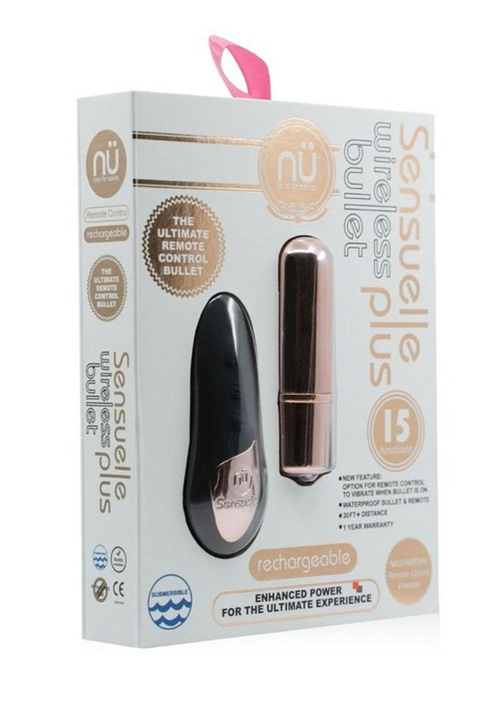 Nu Sensuelle Wireless Bullet Plus with Remote Control Rechargeable - Gold/Rose Gold