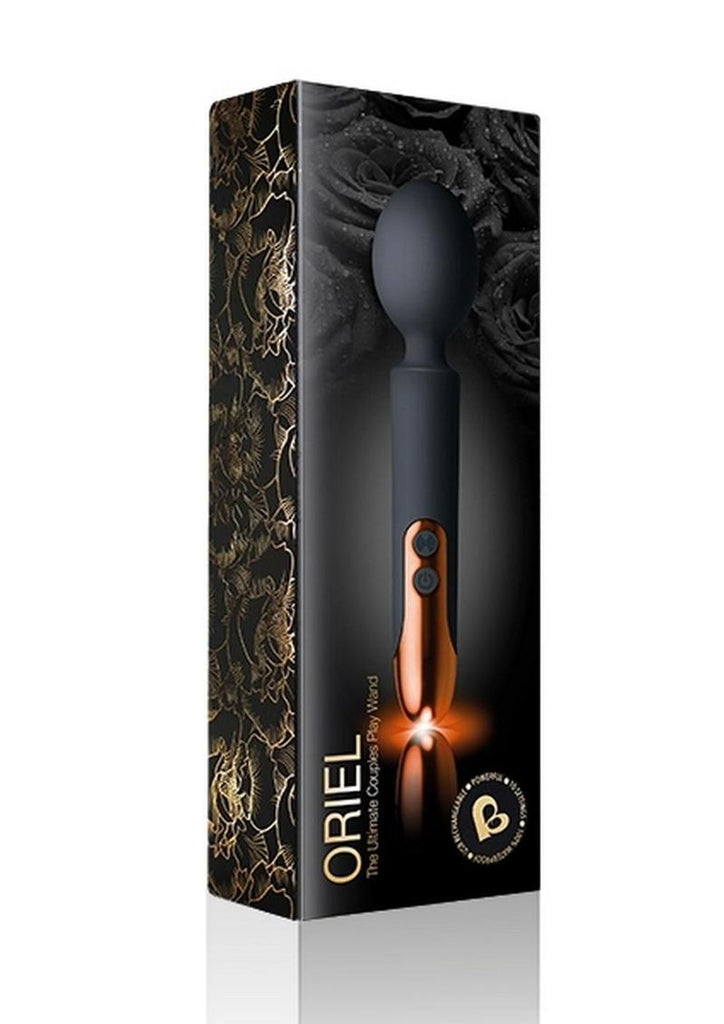 Oriel Rechargeable Silicone Wand Massager - Black