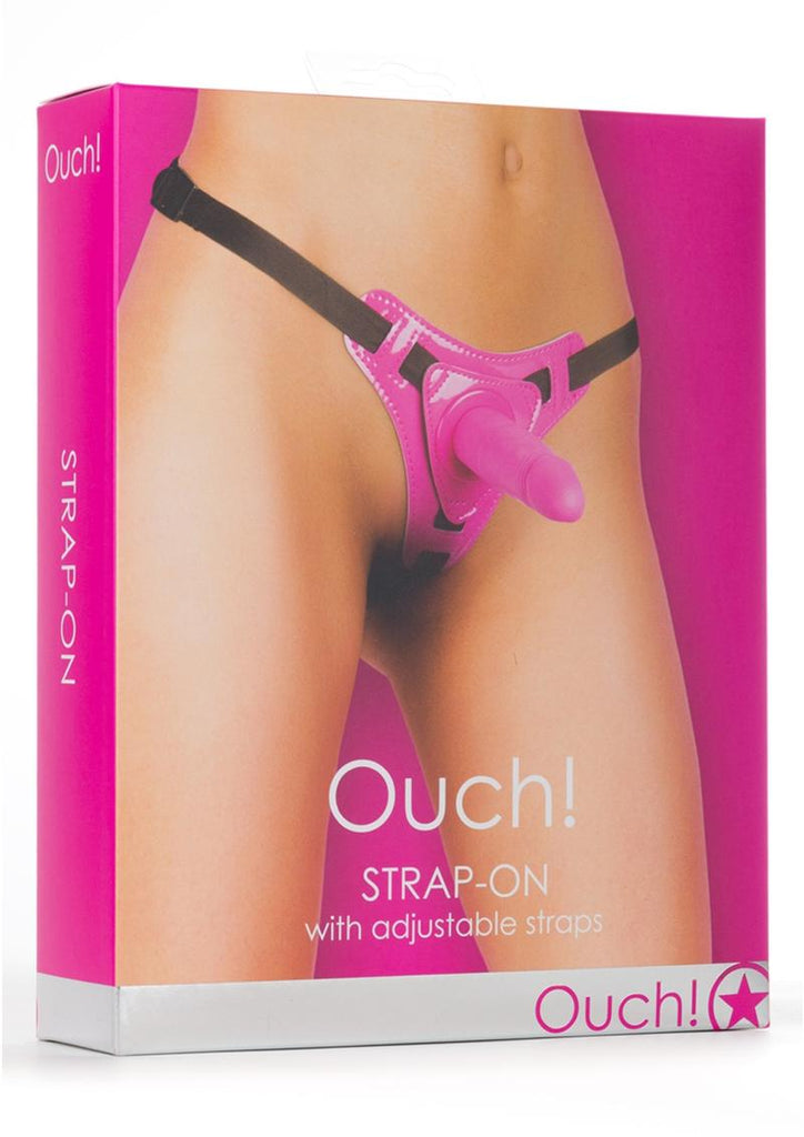 Ouch! Strap-On with Silicone Dildo - Pink - 4.3in