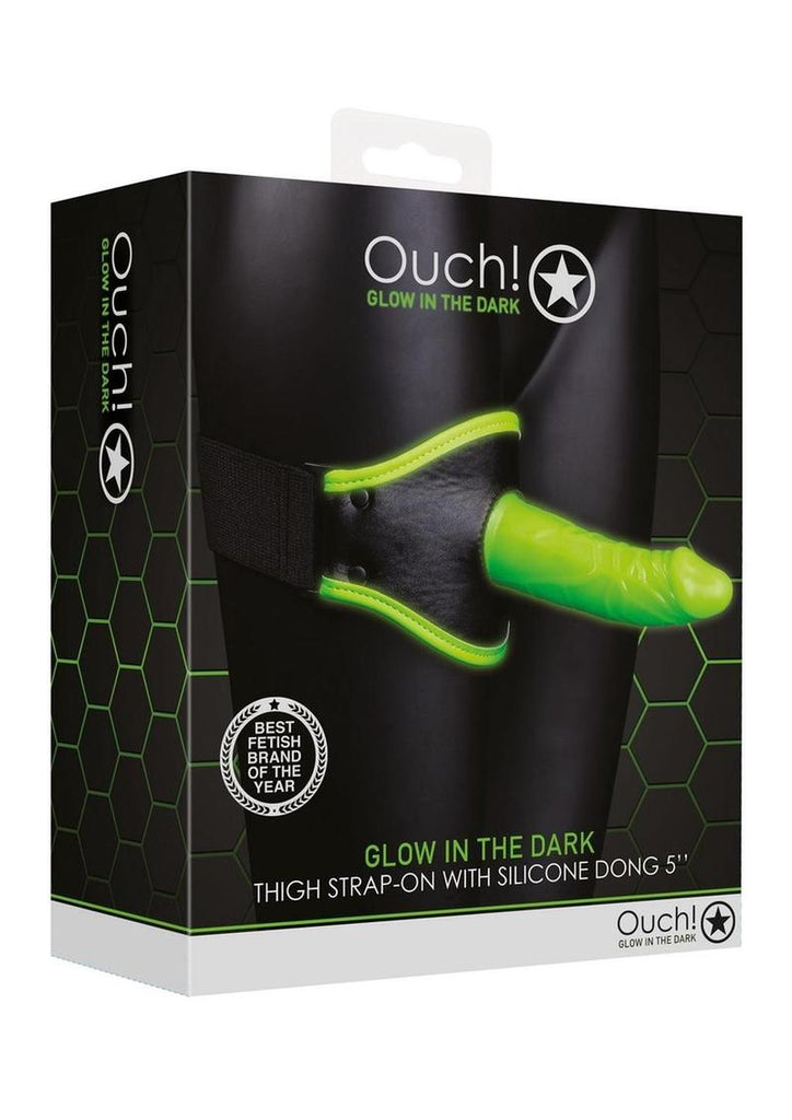 Ouch! Thigh Strap-On - Black/Glow In The Dark/Green