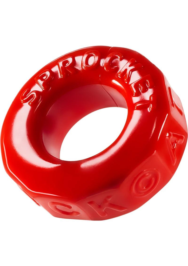 Oxballs Atomic Jock Sprocket Super Stretchy Cock Ring - Red - 2.8in