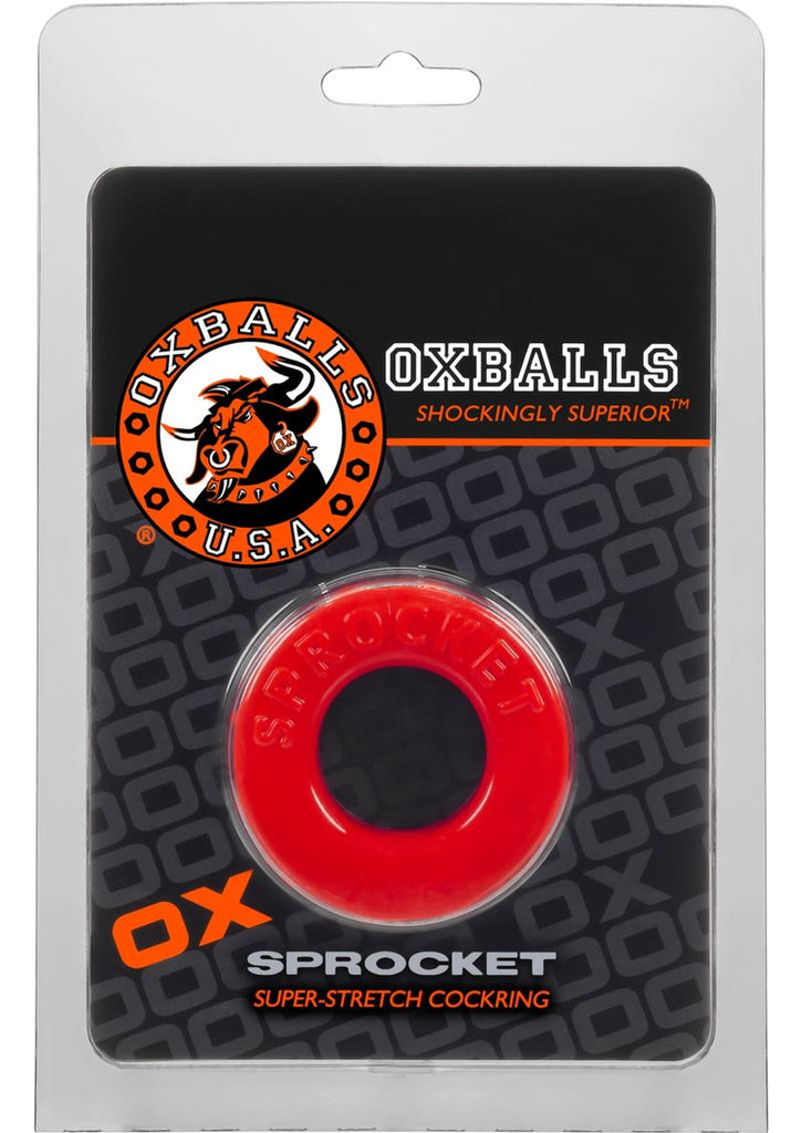 Oxballs Atomic Jock Sprocket Super Stretchy Cock Ring - Red - 2.8in